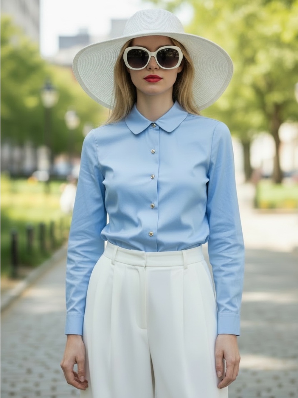 Gucci Light Blue Button-Down Cotton Shirt